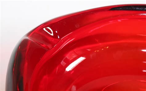 Vintage Mid Century Glass Ashtray Ruby Red Triangular For Sale At 1stdibs Vintage Red Glass