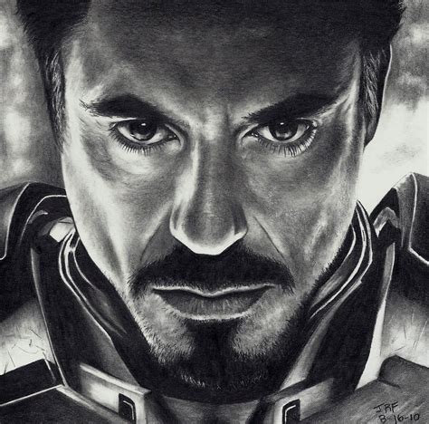 Amazing Drawing Of Robert Downey Jr As Iron Man Iron Man Drawing