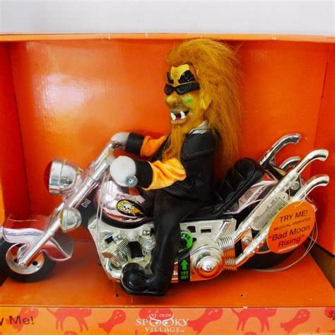 Holiday New Werewolf Spooky Motorcycle Rider Musical Animated Harley