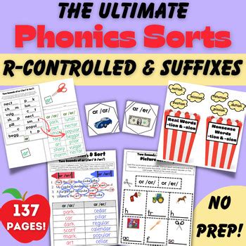 Phonics Sorts Activities For Reading Spelling R Controlled Suffixes