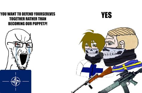 Nato Soyjak Vs Swedish Chad And Finnish Twink Wojak Comics Know Your Meme