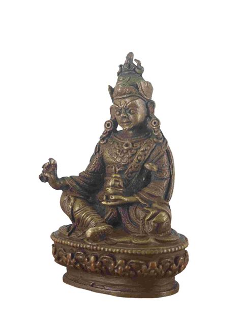 Buddhist Miniature Statue Of Padmasambhava Guru Rinpoche Chocolate