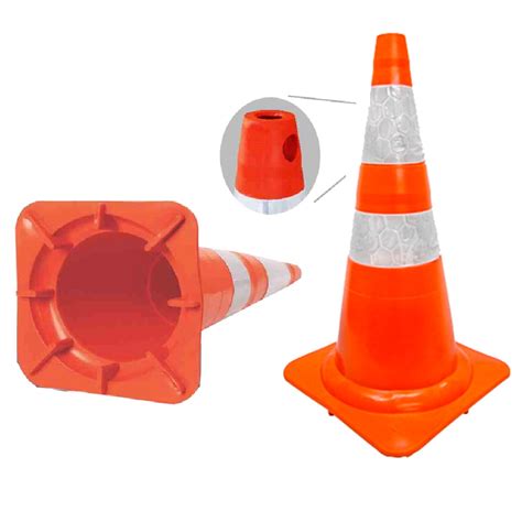 Cone Refletivo nbr 15071 Sinalização 75cm Flexível Norma Segurança