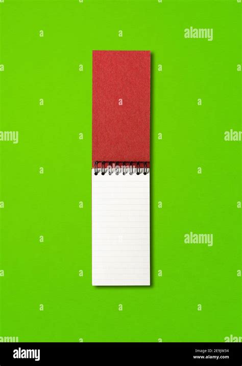 Blank Open Spiral Notebook Mockup Isolated On Green Stock Photo Alamy