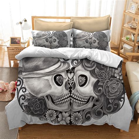 Fanaijia Skull Bedding Set For King Size Bed Europe Style D Sugar