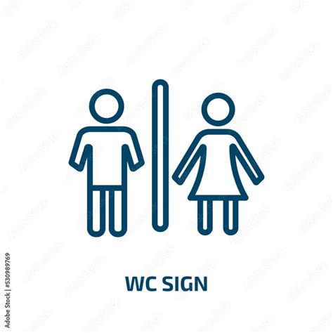 wc sign icon from traffic signs collection. Thin linear wc sign, female ...
