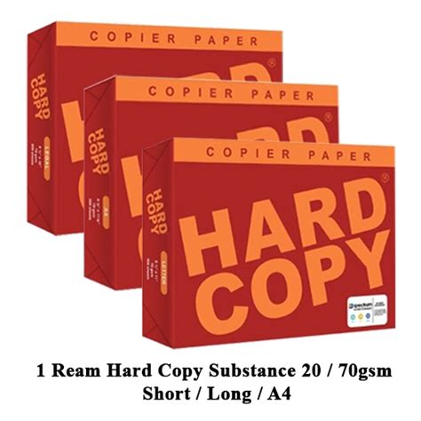 Ream Hard Copy Bond Paper Sheets Gsm Substance Shopee