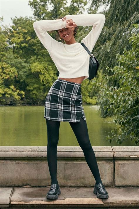 Chic Black Skirt Plaid Skirt Flannel Skirt Black Mini Skirt Lulus