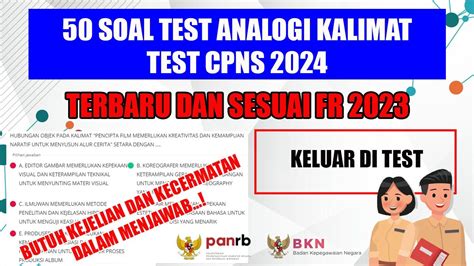 Soal Test Cpns Analogi Kalimat Sesuai Fr Lolos Jadi Asn