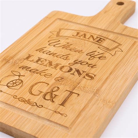 Lemon And Lime Chopping Board Personalised Wooden Engraved Chopping