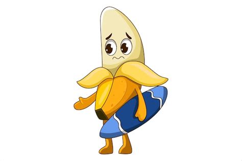 Premium Vector Cute Banana Character Design Illustration