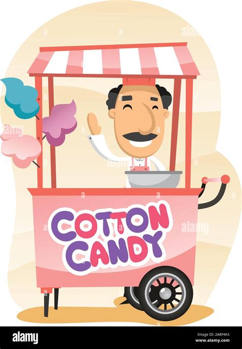 Cotton Candy Trolley Street Shop Cartoon Stock Vector Image And Art Alamy