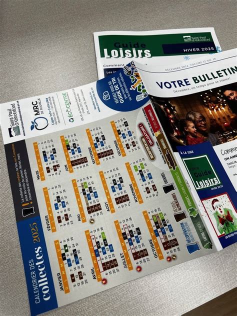 Le Calendrier des collectes 2025 est disponible Municipalité de