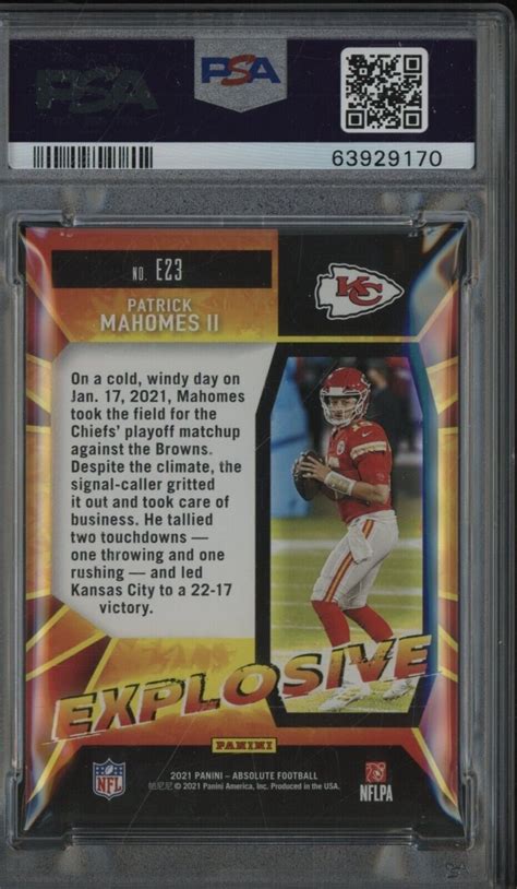 Mavin Panini Absolute Explosive Gold Patrick Mahomes Ii Chiefs