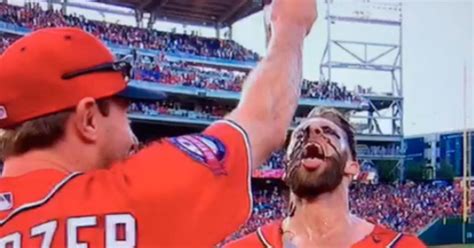 Bryce Harper Hits Walkoff Homer Enjoys Chocolate Syrup Shower