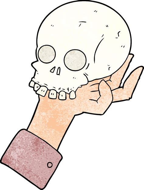 Cartoon Hand Holding Skull 12471688 Vector Art At Vecteezy