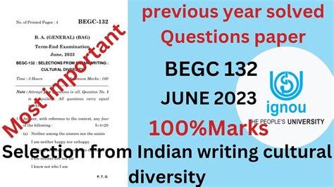 Begc Previous Year Solved Questions Paper Selection From Indian