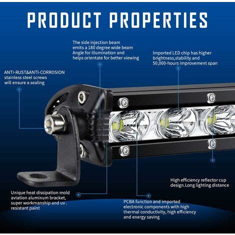 18cm 18W Feux De Recul Led Fin 12V Phare De Travail Led 12v Longue