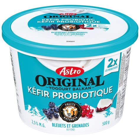 Yogourt Fruit Probiotique Kefir Original Enrobé de Bleuet et Grenade