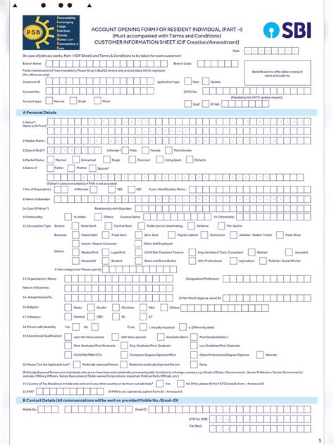 Sbi Account Opening Form 2024 1pdf