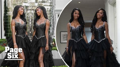 Diddys Twin Daughters Dlila And Jessie Combs Match At Prom In Black