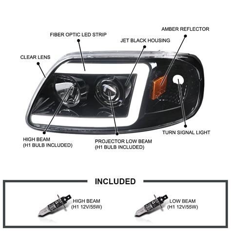 Buy Spec D Tuning Led Light Bar Jet Black Housing Clear Lens Projector