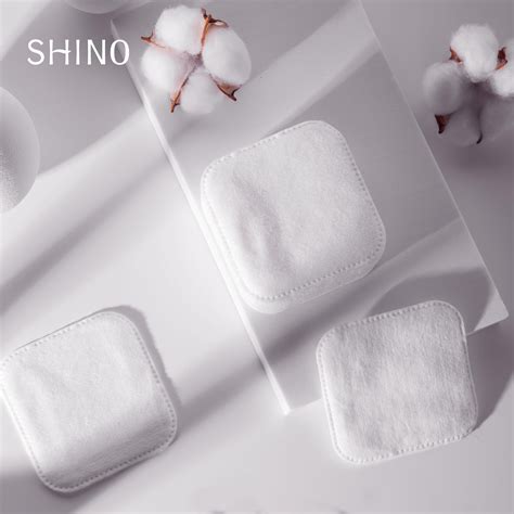 Shino Natural Square Cotton Pads 100 Ps Biodegradable Pads Makeup Remover Pads