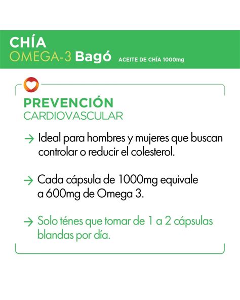 Bago Chía Omega 3 Suplemento Dietario X30 Capsulas Blandas