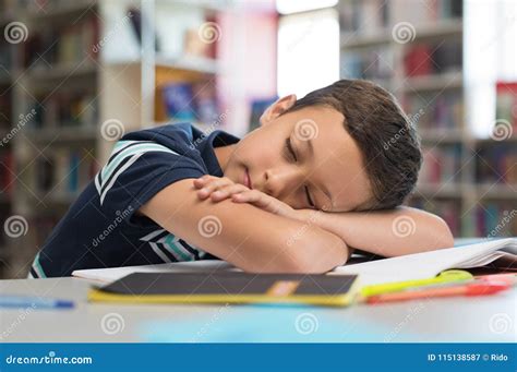 School Boy Sleeping On Books Stock Image Image Of Schoolboy Cute