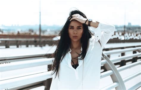 Wallpaper Look Girl Pose Hair Hand Brunette Belavin Alexander