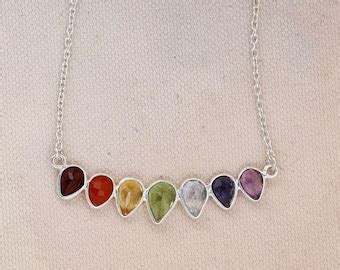 Chakras Stone Healing Handmade Pendant Necklace Jewelry With Etsy