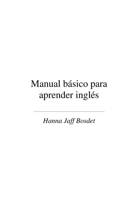 Manual básico para aprender inglés Manual básico para aprender inglés