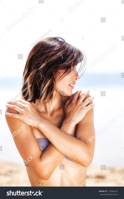 Sexy Girl Bikini Sunbathing On Beach Stock Photo 713448379 Shutterstock
