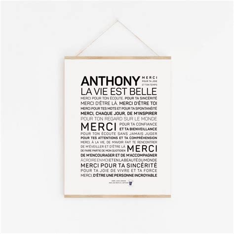 Affiche cadeau prénom Anthony Les mots à l affiche