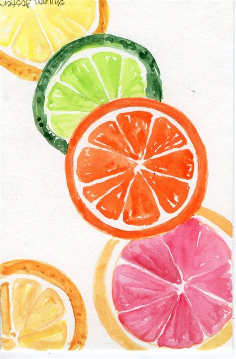 Citrus Original Watercolor Painting Citrus Fruit Watercolor 4 | Etsy