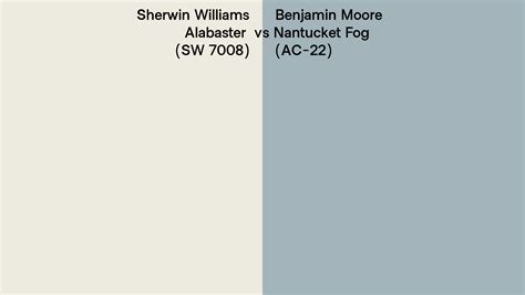 Sherwin Williams Alabaster SW 7008 Vs Benjamin Moore Nantucket Fog