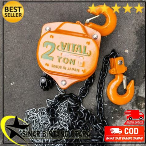 Jual Chain Block Vital Takel Kerekan Manual Kapasitas Ton X Meter