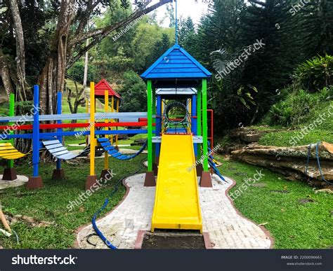 Modern Playground Equipment Modern Colorful Kids Stock Photo 2200096661 ...