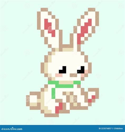 Rabbit Pixel Art Background Design Vector Illustration Cartoondealer