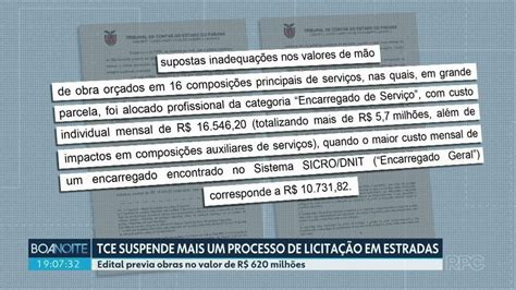 Tribunal de Contas suspende mais uma licitação do DER PR por indícios