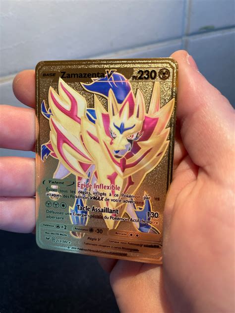 Zamazenta Pokemon Card Gold Metal Shiny Card Etsy