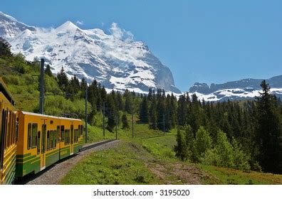 Swiss Train Through Alps Stock Photo 3195020 | Shutterstock