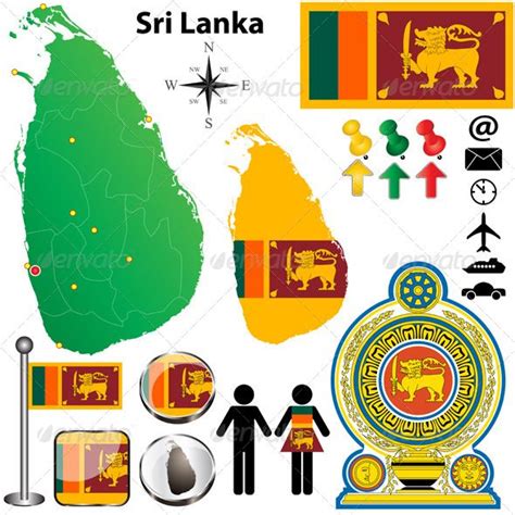 Sri Lanka Map Sri Lanka Symbols Shapes Symbols