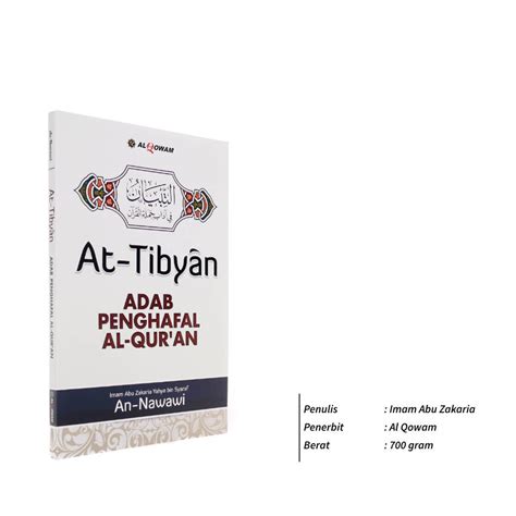 Jual Buku Kitab At Tibyan Fi Adab Hamalatil Quran Adab Penghafal Al