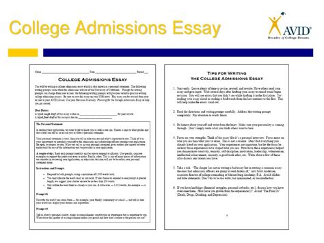 Writing Your College Admissions Essay Ppt Download