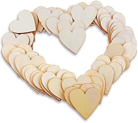 Amazon Akusety Inch Unfinished Wooden Heart Blank Wood Cutout