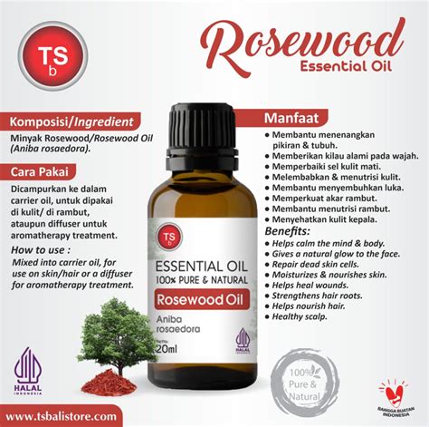 Rosewood Oil Minyak Sonokeling Essential Oil Tsbali Murni Ml