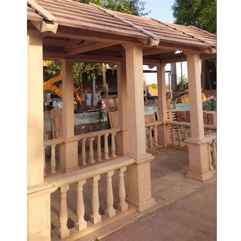 Hand Curved Feet Red Sandstone Gazebo Thickness Mm At Rs In