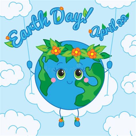 Earth Day 22 April Greeting Card Stock Vector Illustration Of