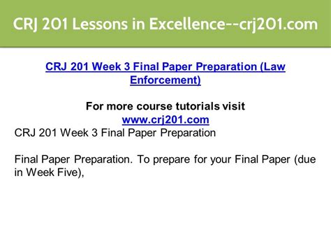 CRJ 201 Lessons In Excellence Crj201 CRJ 201 Entire Course For